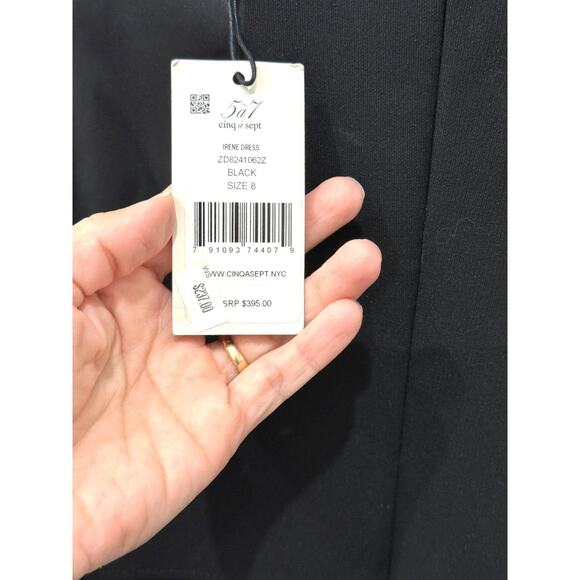 NWT Cinq A Sept Irene Lace Up Tie Cut Out Bodycon Mini Dress Black Womens Size 8 - Picture 4 of 5